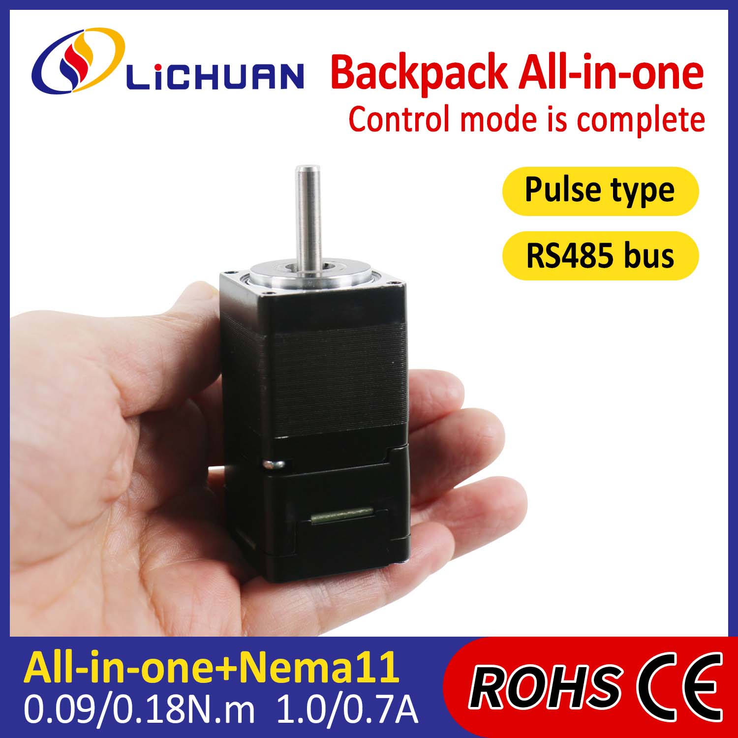 Backpack Type Nema11 Open loop-closed loop integrated stepper motricium